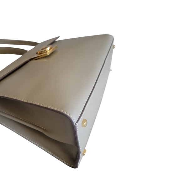 Salvatore Ferragamo Classic Top-Handle Women's Handbag Light Gray Gold Hardware - Picture 10 of 16